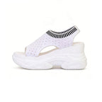 Breathable Knit Platform Wedges – Easy Slip-On with Arch Support