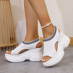 Breathable Knit Platform Wedges – Easy Slip-On with Arch Support
