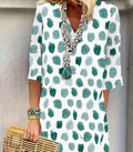 Printed V-Neck Loose Dress