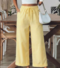 Women's Tie Waist Striped Wide Leg Loose Pants